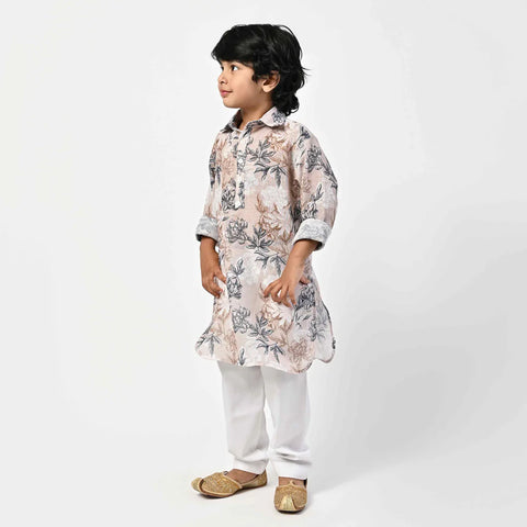 ABSTRACT FLORAL PRINTED KIDS PATHANI