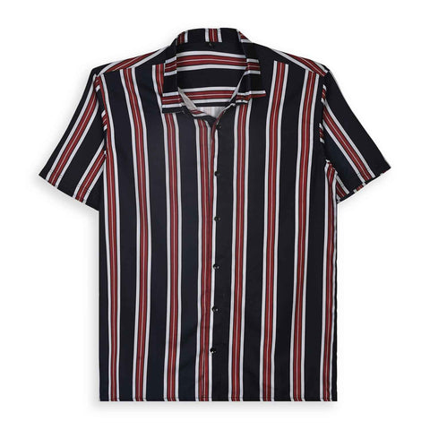 STYLISH STRIPED RED & WHITE PRINTED SHIRT