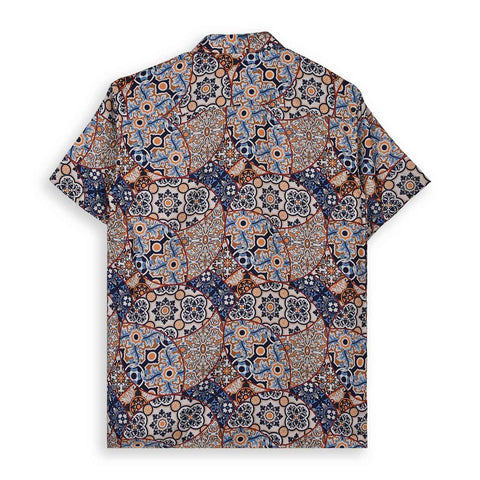 BLUE & BROWN  PAISLEY PRINTED SHIRT