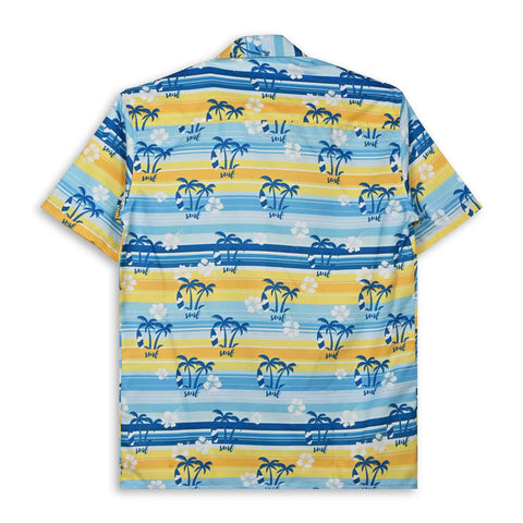YELLOW & BLUE PALM TREE PRINTED SHIRT