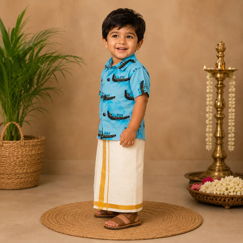 Daddy & Me Little Onam Boat Race Shirt