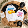 Father’s Day Always Her Hero Dad & Daughter Matching Raglan T-Shirts