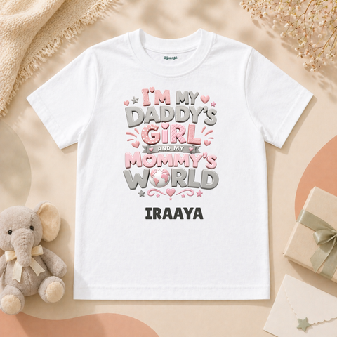 Cute Family Love For Baby Girl With Daddy And Mommy Message