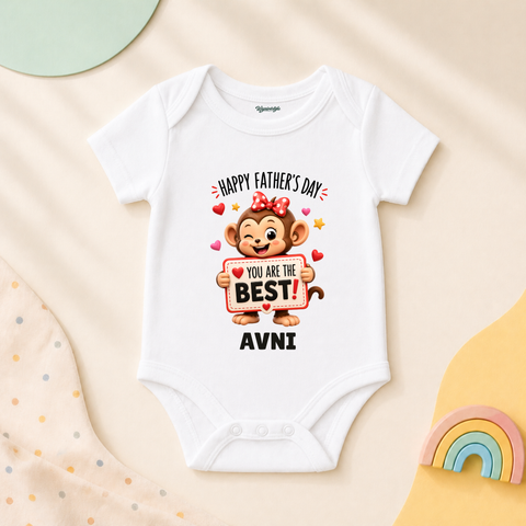 HAPPY FATHER’S DAY BEST DAD GIRL MONKEY TEE
