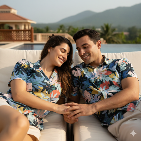 VIBRANT COLOUR TROPICAL PRINTED SHIRT