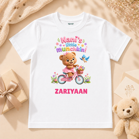 Adorable Nani’s Little Munchkin Bear Spreading Love On Pink Bicycle