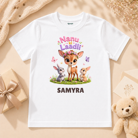 Nanu Ki Laadli Adorable Baby Deer With Bunny Friends In Floral Garden