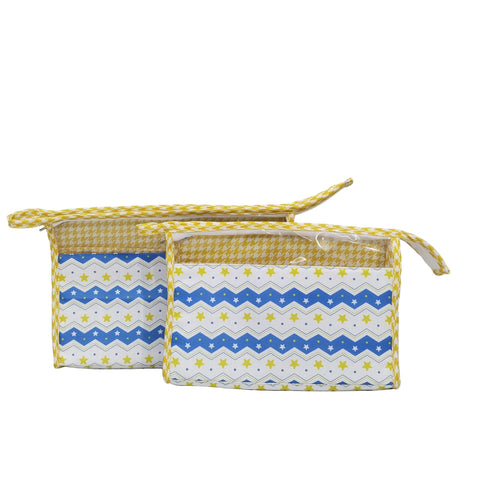 STARRY CHEVRON PRINT TRAVEL MAKEUP POUCH SET