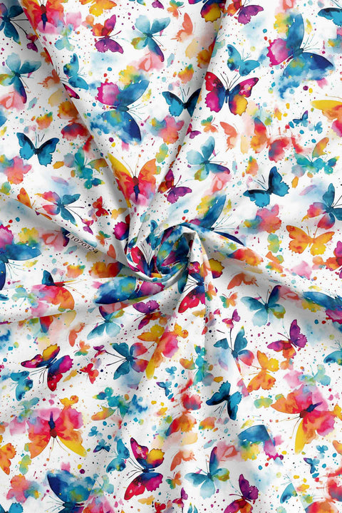 multicolour butter fly print