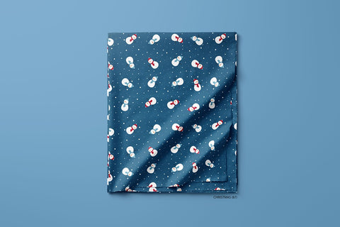 Snowman in a navy blue background