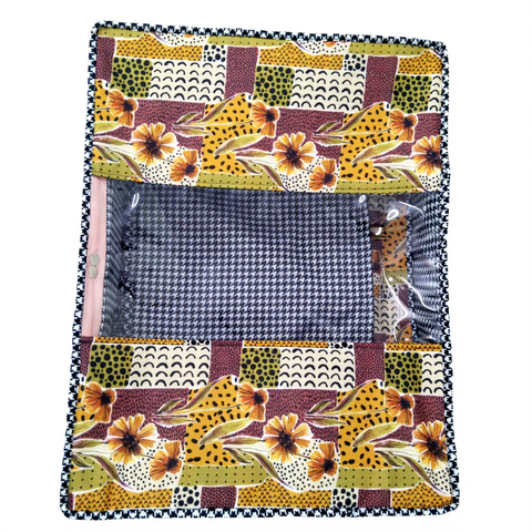 MIDNIGHT PEACH PETALS PRINT GRAND SAREE ORGANIZER