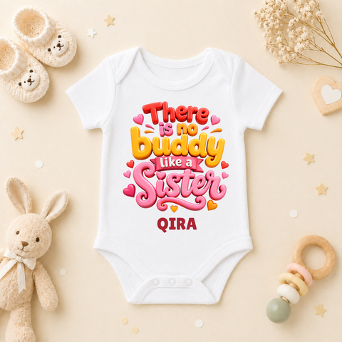 There Is No Buddy Like a Sister Custom Name Kids T Shirt