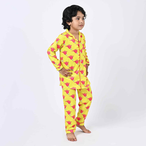 Melting Ice Cream Printed Kids Night Suit