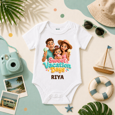 Ice Cream Family Holiday Theme Sweet Vacation Days Personalized Name T Shirt