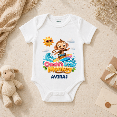 Chachis Little Monkey Cute Surfing Baby With Sunny Beach Fun Adventure