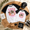 Our First Father’s Day Together Pink Personalized Raglan Combo T Shirt