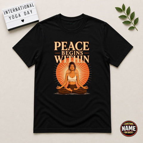 Yoga State of Mind Girl Printed Tshirt