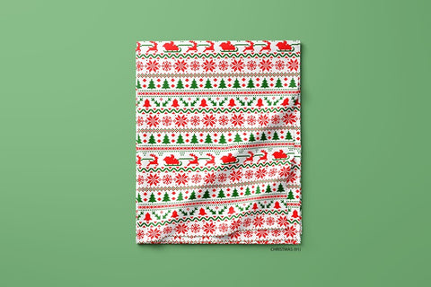 Christmas Tribal in a red green & white