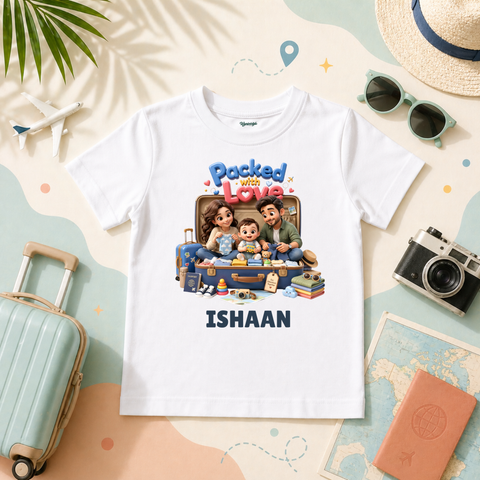 Travel Ready Family Packed With Love Vacation Outfit Custom Name Tee