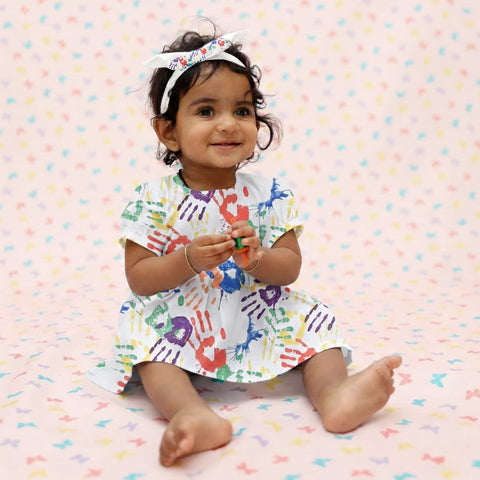 HOLI  FROCK COLOURFUL HANDS