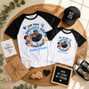 Our First Father’s Day Together Blue Personalized Raglan Combo T Shirt