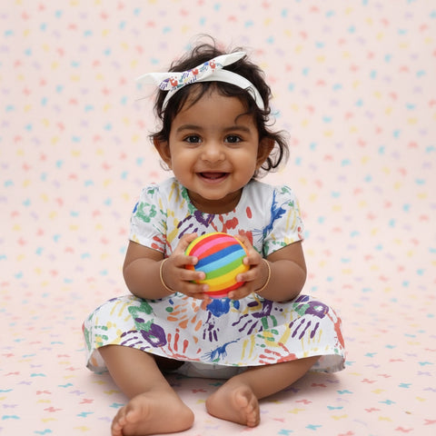 HOLI  FROCK COLOURFUL HANDS