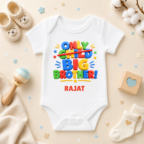 Only Child Big Brother Custom Name Kids T Shirt