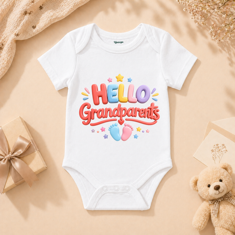 Sweet Pregnancy Announcement Outfit Saying Hello Grandparents With Love