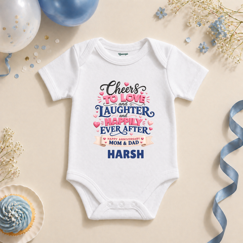 Custom Kids Anniversary T Shirt Cheers to Love Design