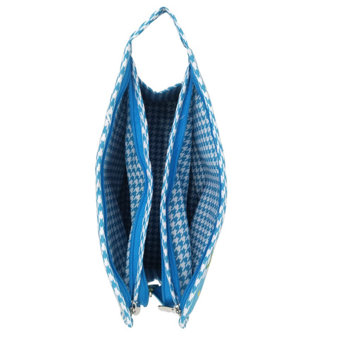 BLUE SKY TRAFFIC PRINT TRIOZIP TOILETRY BAG