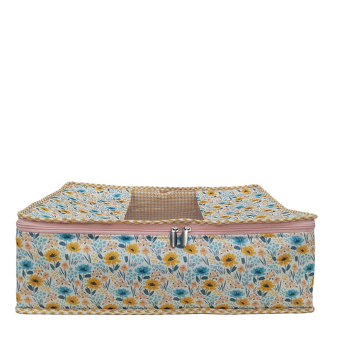 MARIGOLD TEAL MEADOW PRINT GRAND SAREE ORGANIZER