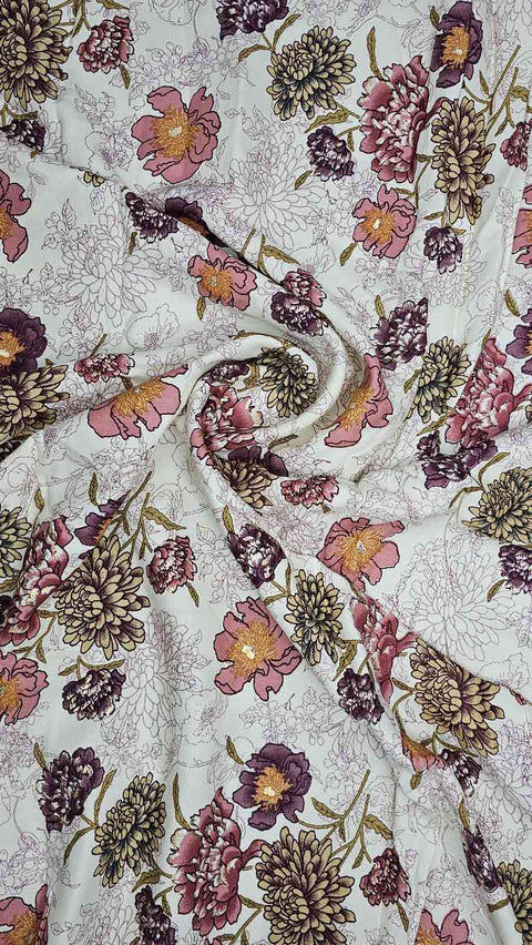 Beautiful white and pink floral fabric