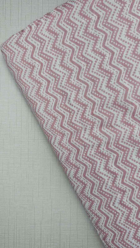 Stylish pink and white chevron fabric