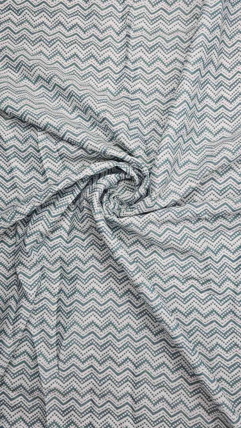 Stylish blue and white chevron fabric