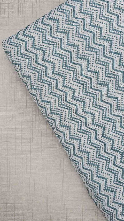Stylish blue and white chevron fabric