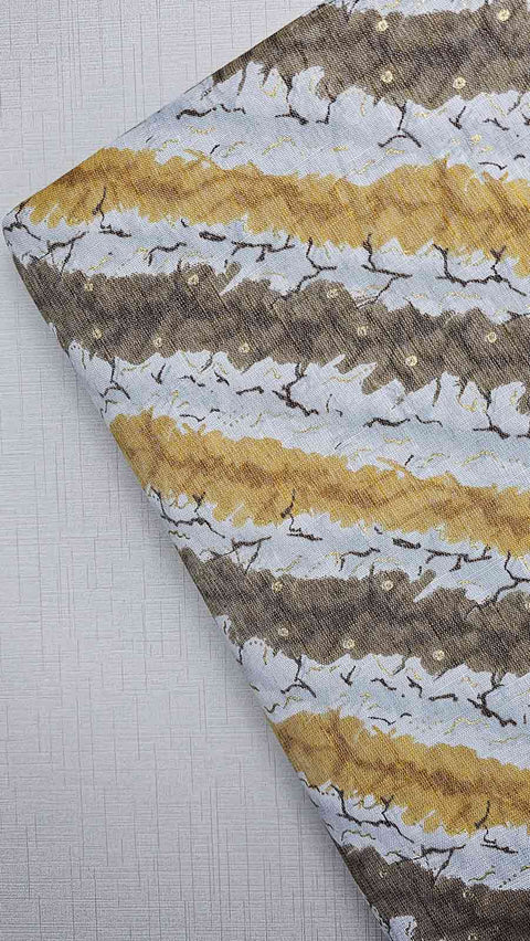 Yellow and white striped fabric