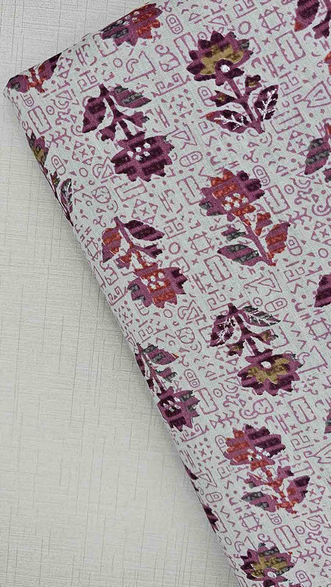 Elegant white and pink floral fabric
