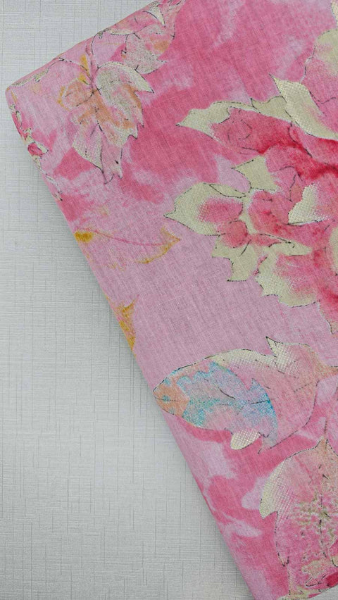 Vibrant pink and yellow floral fabric