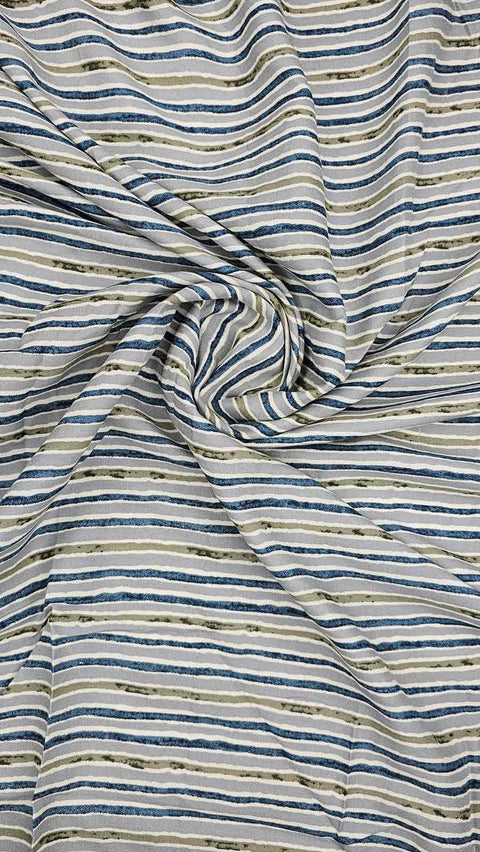 Stylish navy blue and white striped fabric