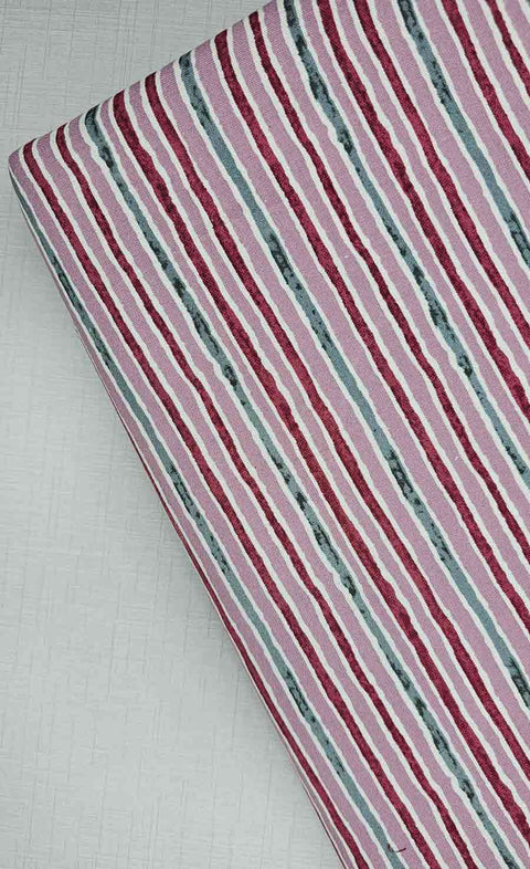 Vibrant red and white striped fabric