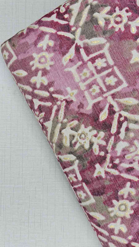 Striking purple and green print fabric