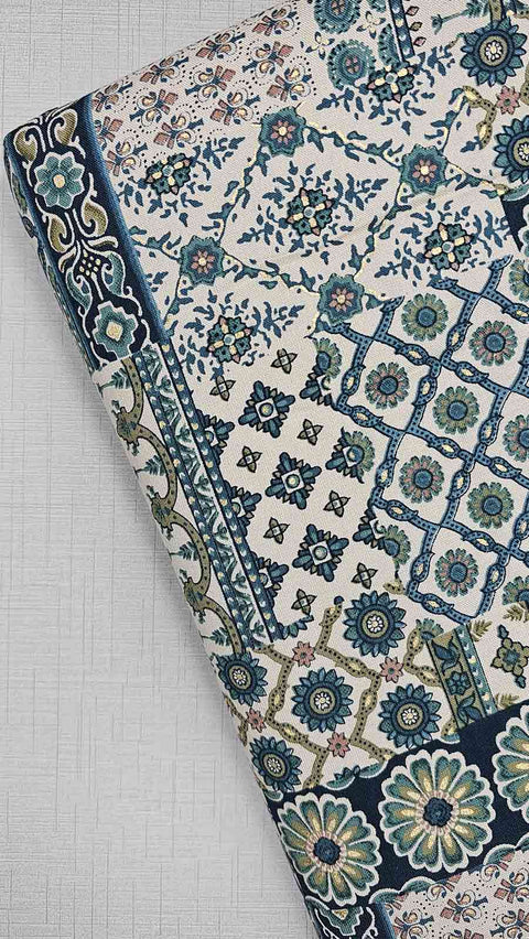 Beautiful paisley print in shades of blue fabric