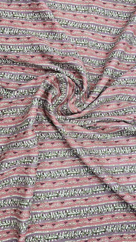 Vibrant pink and green striped fabric