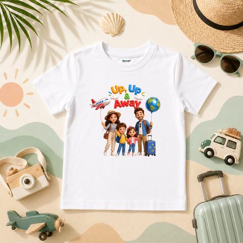 Air Travel Theme Up Up And Away Family Vacation Journey Fun Graphic T Shirt