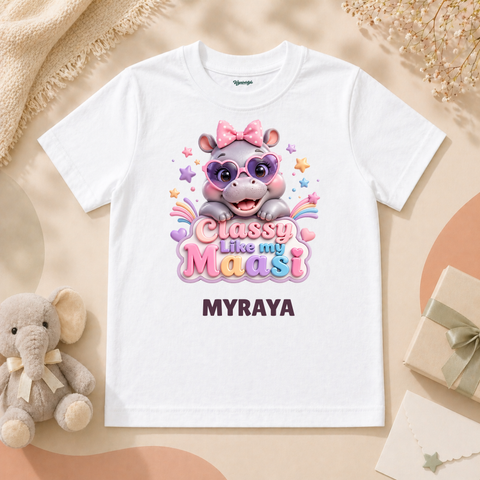 Classy Like My Maasi Cute Baby With Adorable Hippo