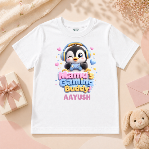 Cute Baby Gaming Outfit Featuring Mamu’s Little Buddy With Adorable Penguin Design