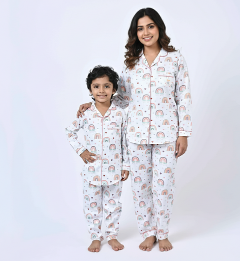 Rainbow Printed Kids Night Suit