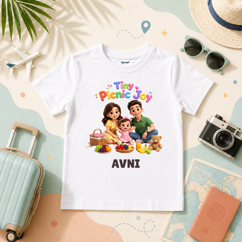 Outdoor Picnic Theme Tiny Picnic Joy Family Day Fun Custom Name T Shirt
