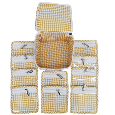 BLUEBELL BUTTERSCOTCH CHECKS PRINT EARRING ORGANIZER