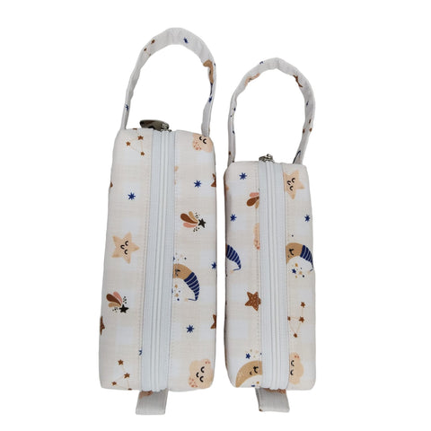 SLEEPY MOON & STARS PRINT SMALL DUO POUCH SET